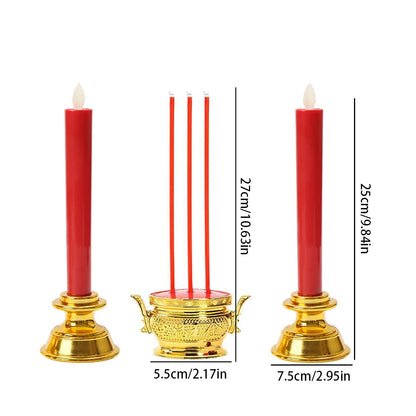 LED Taper Candle Set with Holder