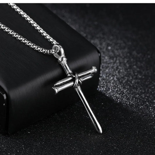 Nail Cross Necklace – Christian Faith Pendant