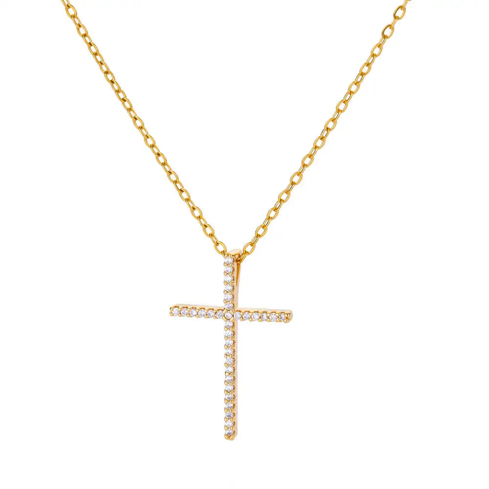Stainless Steel Cross Necklace - Jesus Crucifix Pendant