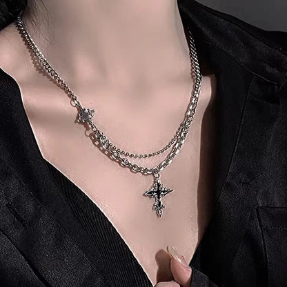 Ornate Gothic Cross Pendant Necklace