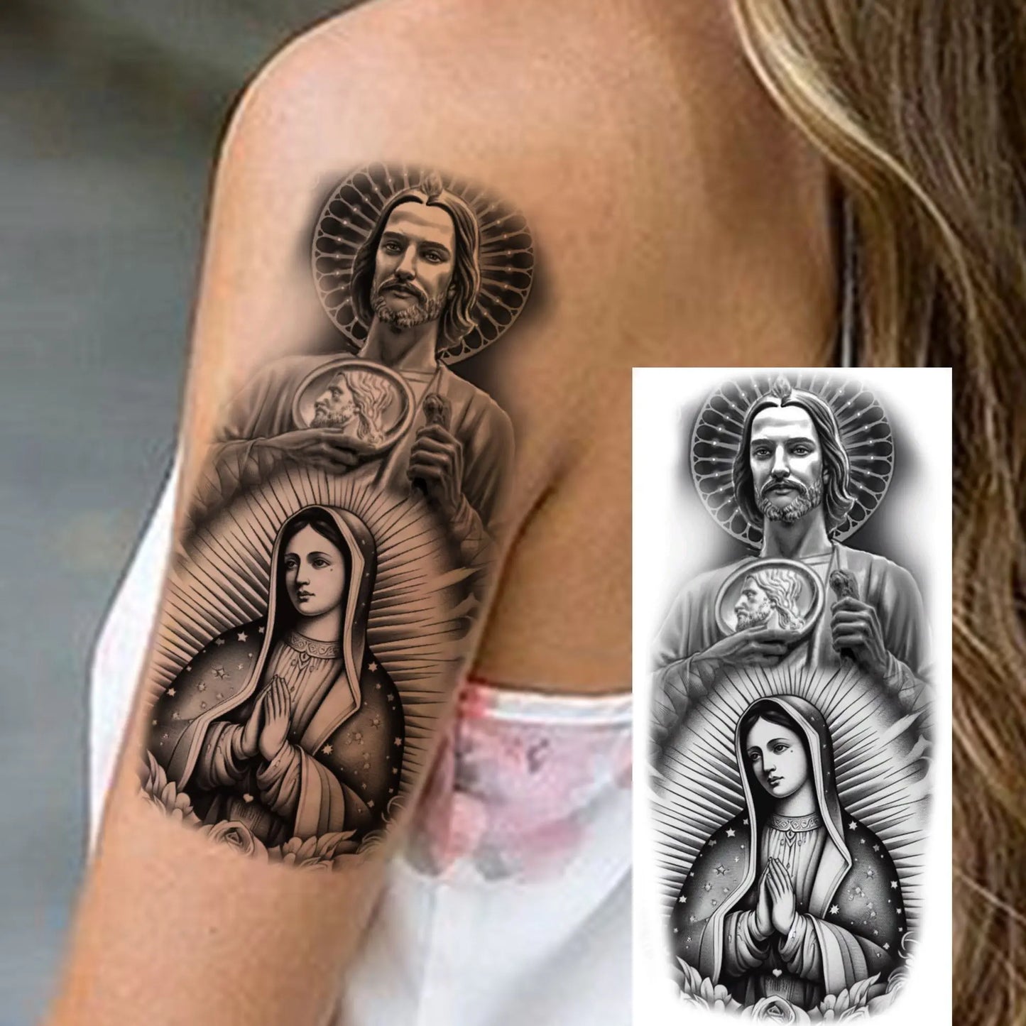 Jesus Fake Tattoo Sleeve Sticker 