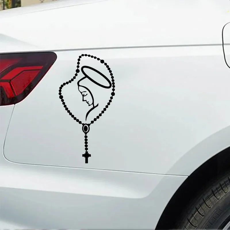 Adesivo de Carro Rosário da Virgem Maria
