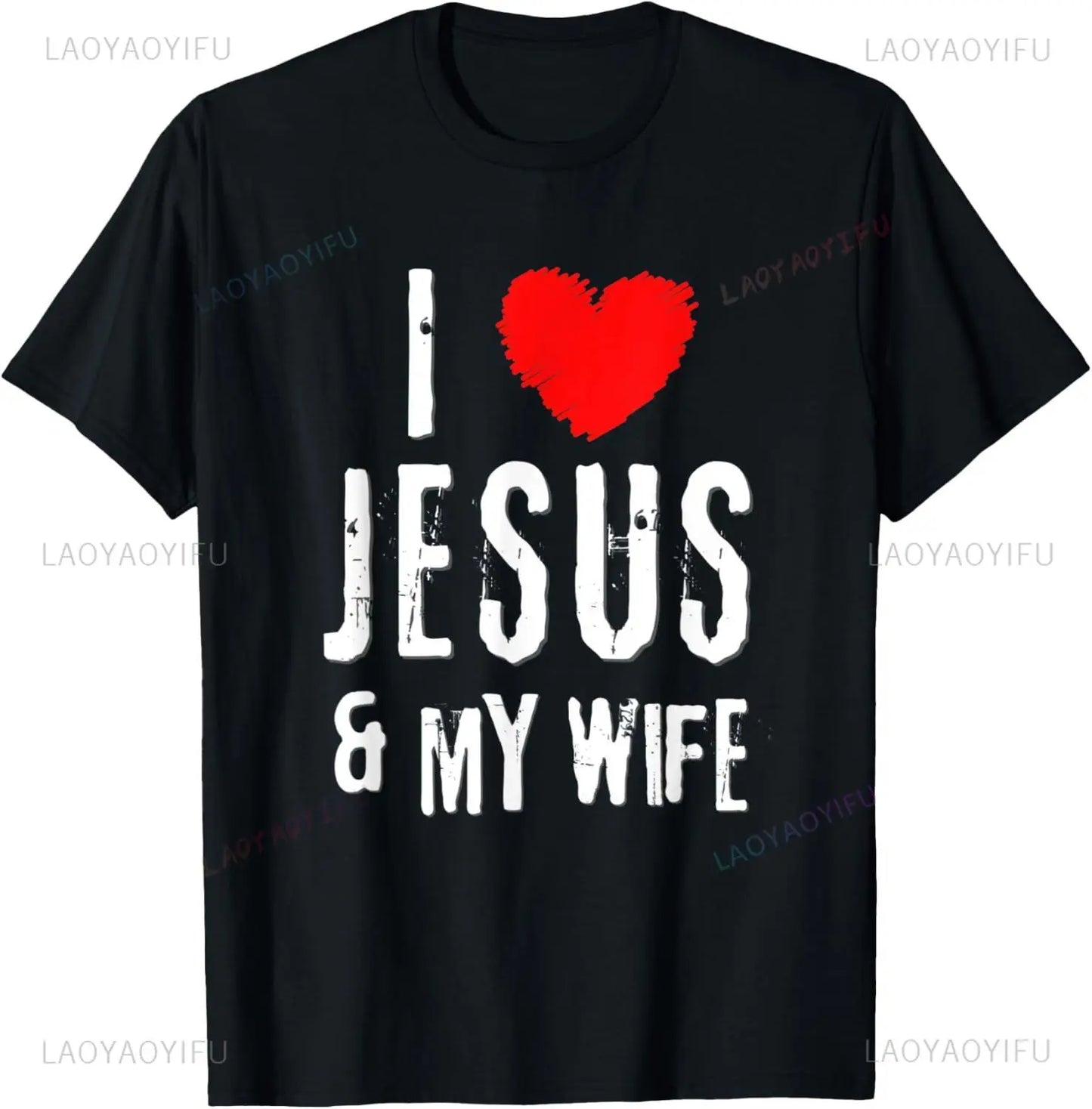 Camiseta de algodão Eu amo Jesus