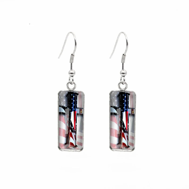 Crucifixion Image Drop Earrings