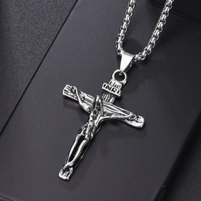 Halskette mit christlichem Kreuzanhänger aus Edelstahl