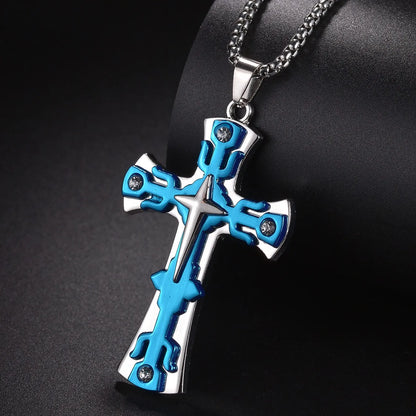 Halskette mit christlichem Kreuzanhänger aus Edelstahl