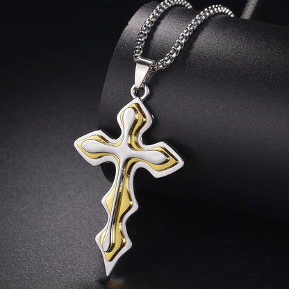 Halskette mit christlichem Kreuzanhänger aus Edelstahl