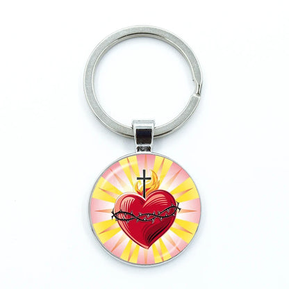 Sacred Hearts Medallion Keyring