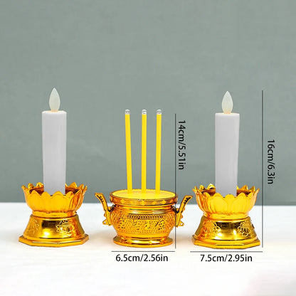 LED Taper Candle Set with Holder