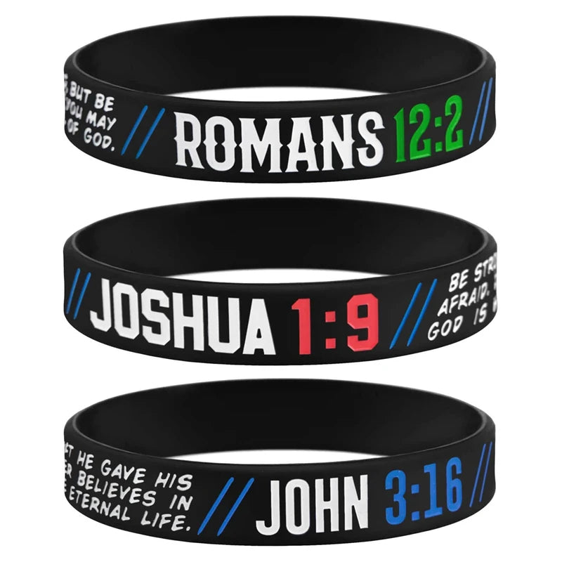 Bracciali in silicone con versetti della Bibbia