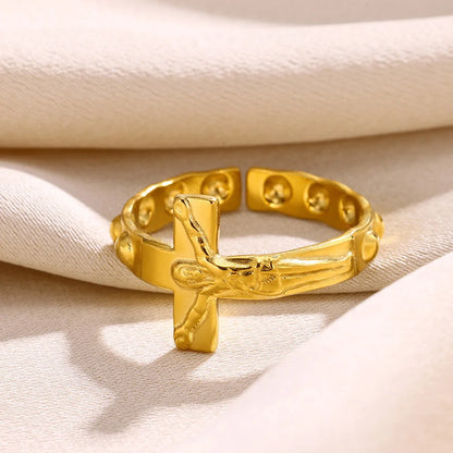 Vintage Jesus Cross Ring
