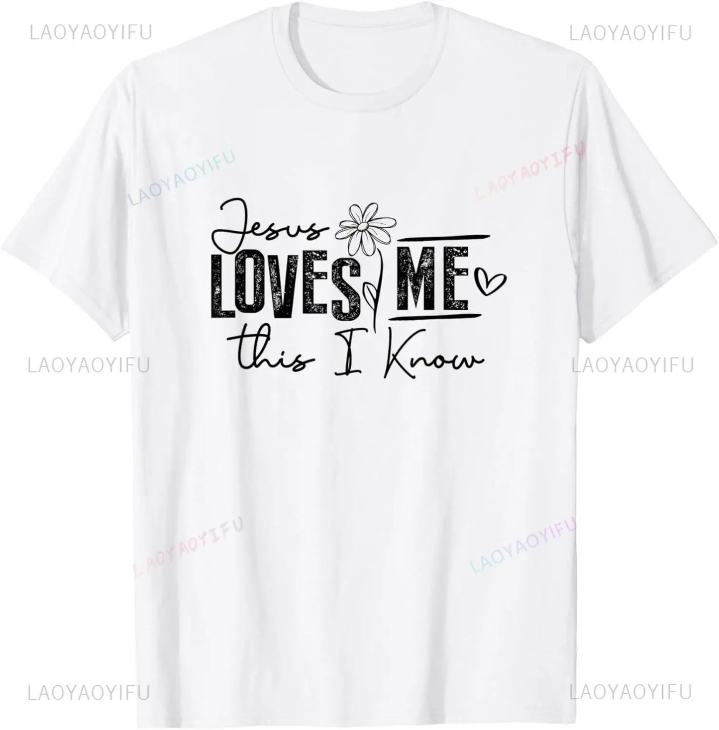 Camiseta de algodão Eu amo Jesus