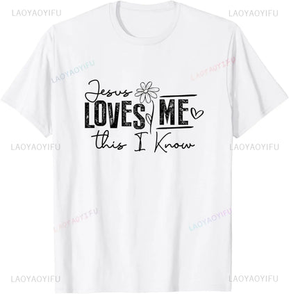 Camiseta de algodão Eu amo Jesus