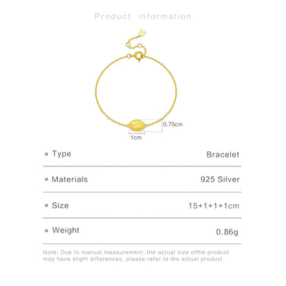 Pulseira de corrente com pingente da Virgem Maria