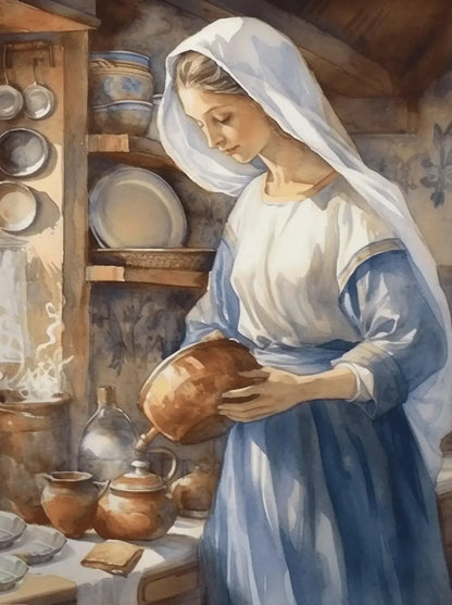 Vintage Virgin Mary Wall Art Poster 