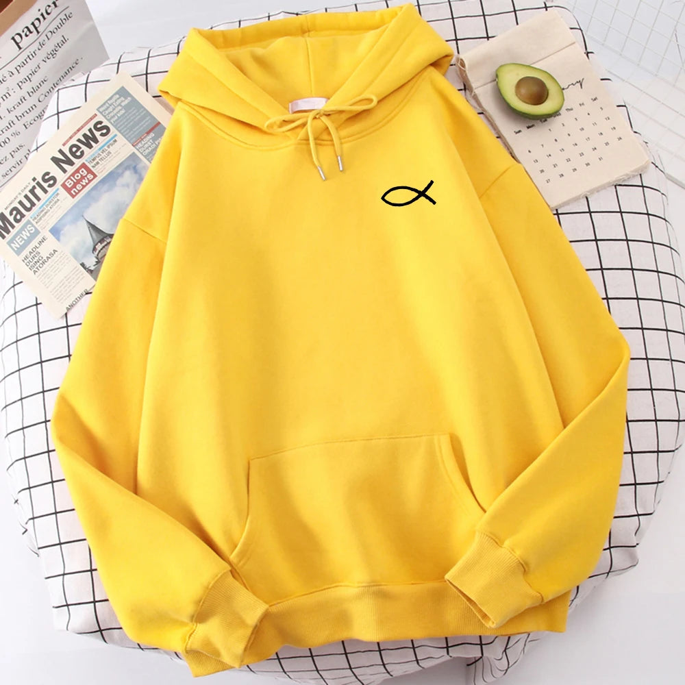 Christian Fish Print Sweatshirt 