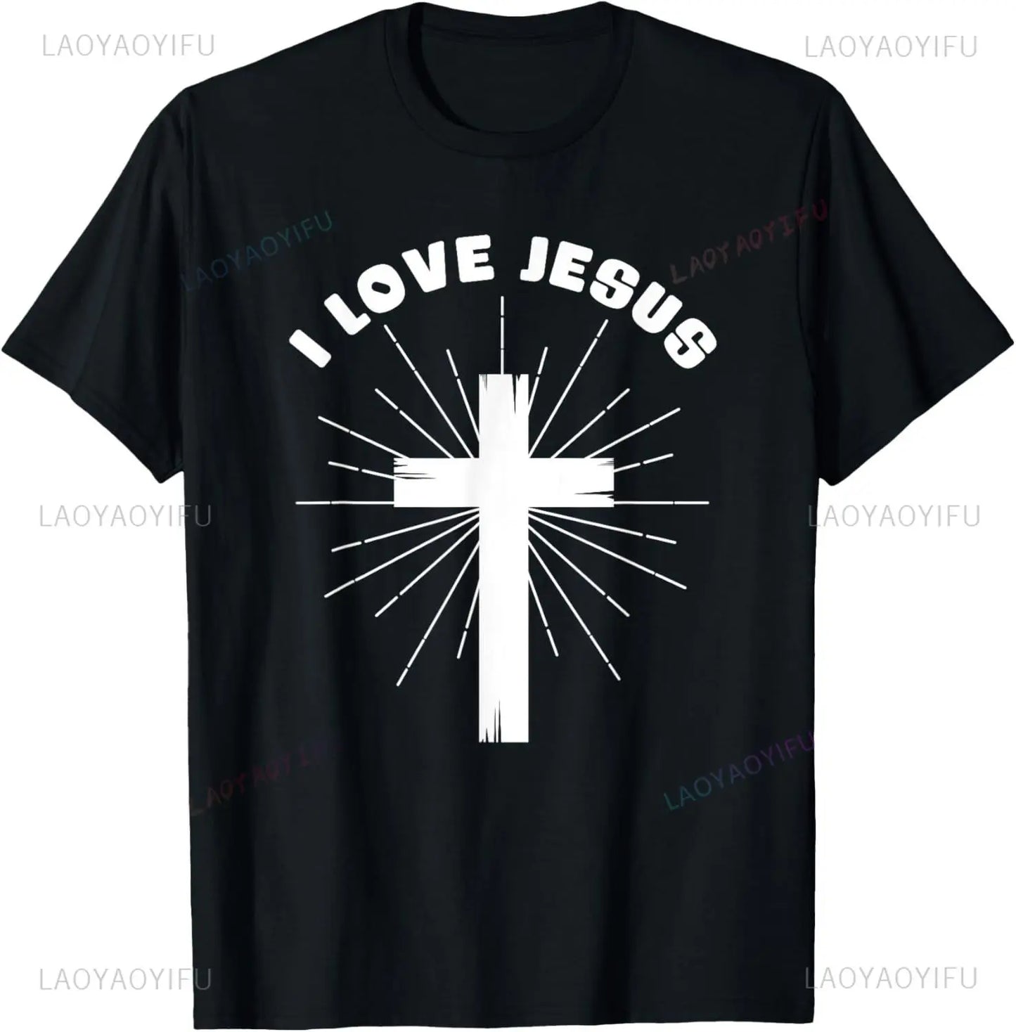 Camiseta de algodão Eu amo Jesus