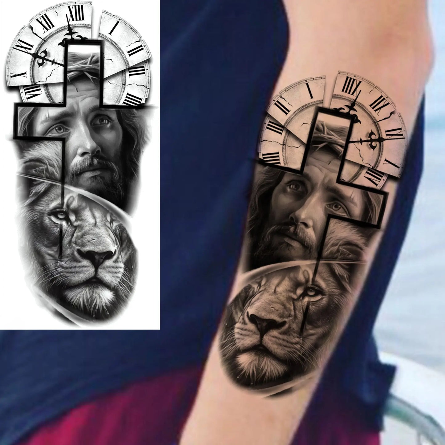 Jesus Fake Tattoo Sleeve Sticker 