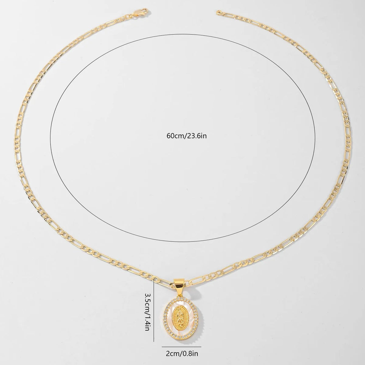 Collar con colgante ovalado de la Virgen María