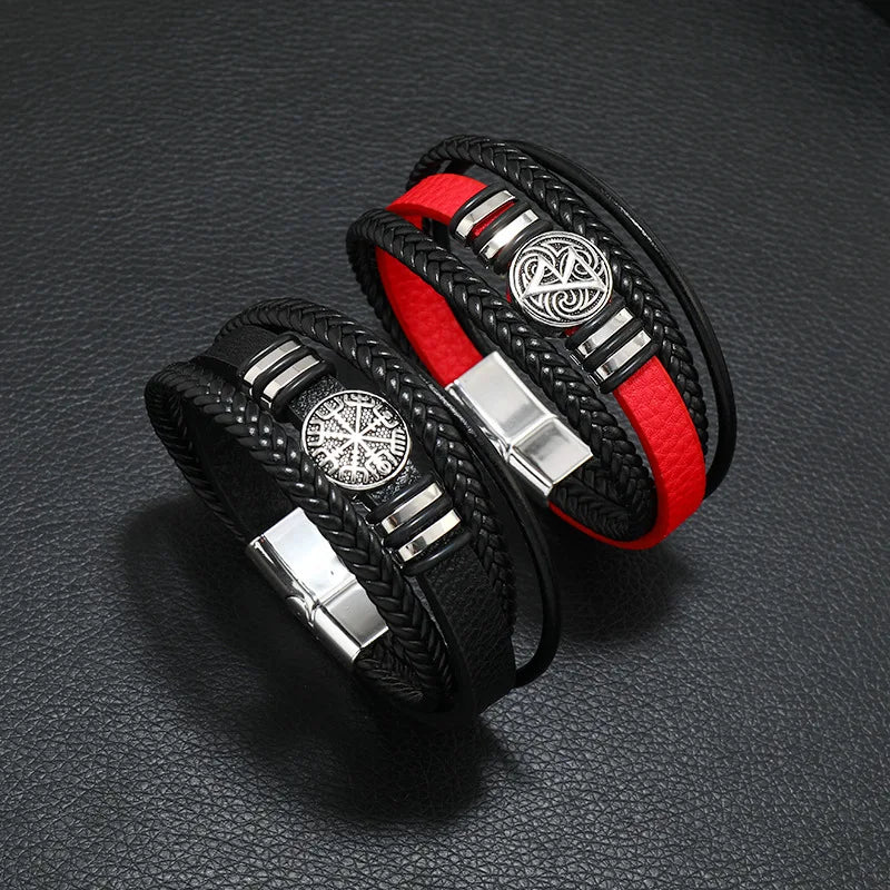 Men's Scripture-Inspired Braided Leather Bracelet