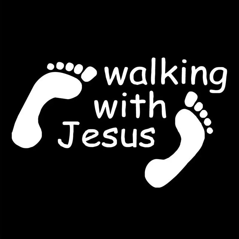 Walking With Jesus Car Sticker 