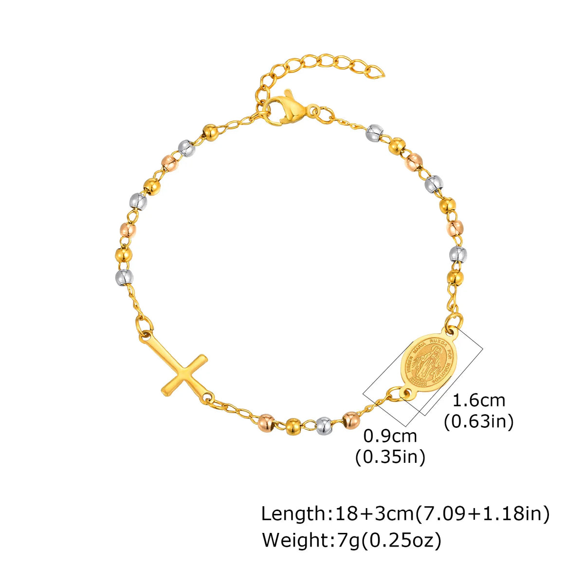 Women's Virgin Mary Rosary Bracelet
