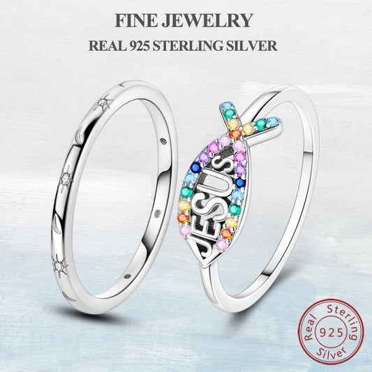 Ichthus Rainbow Ring Set