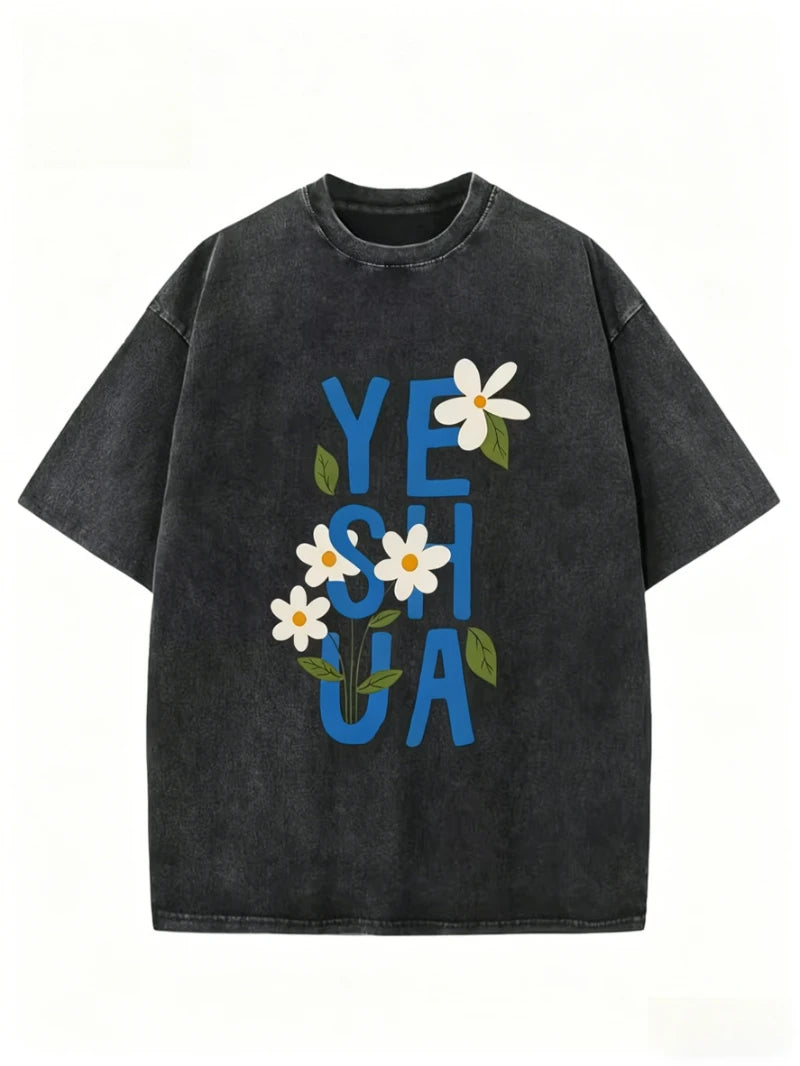 Camiseta Yeshua Floral Lavada