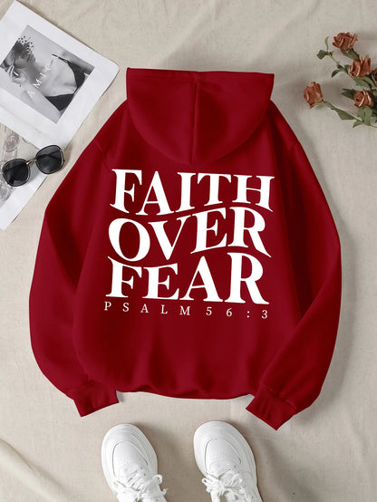 Faith Over Fear Hoodie - Christian Fleece Pullover