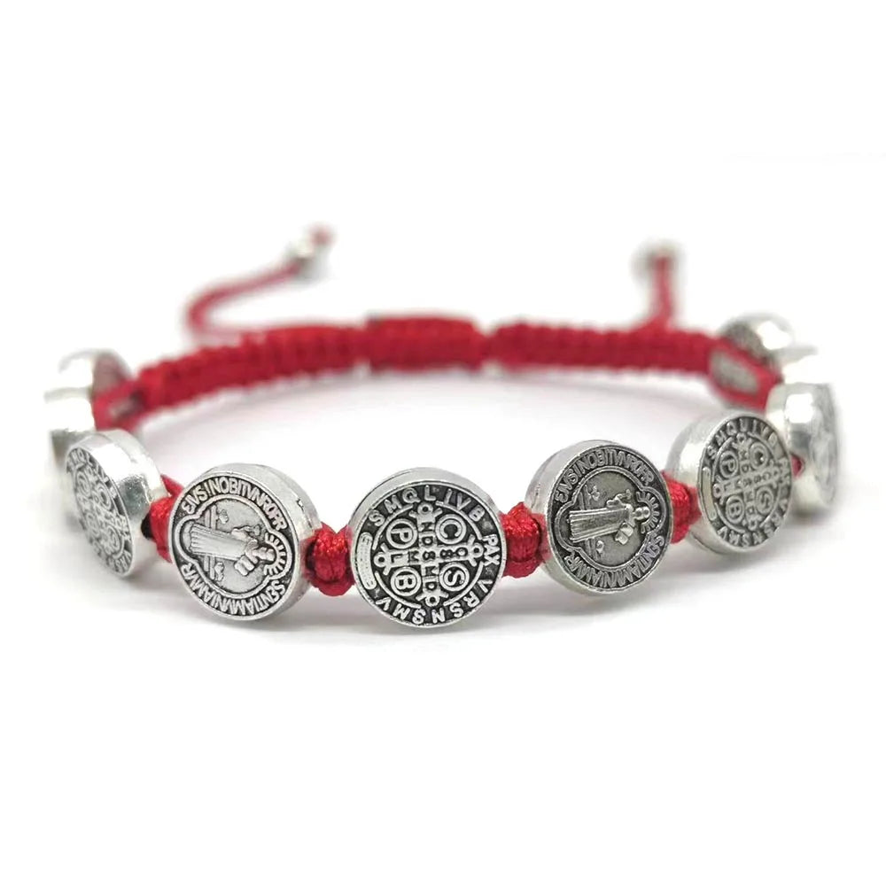 Catholic Virgin Mary Jesus Leather Bracelet