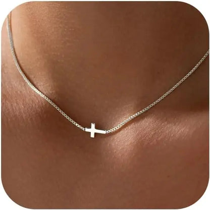 Dainty Cross Necklace - Adjustable Gold and Silver Faith Jewelry