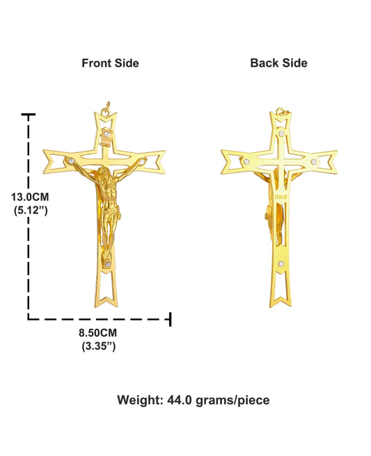 1. Crucifijo de Jesús, colgante con cruz cristiana INRI, Cristo sosteniendo la cruz, joyería de bendición, adorno de pared, decoración de iglesia, artesanía, regalo