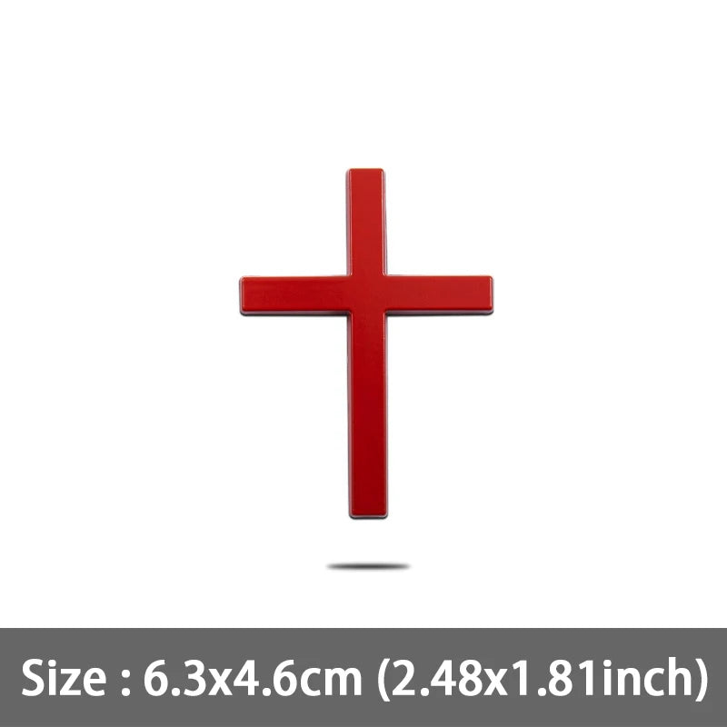 Emblema de caminhão traseiro de metal com cruz cristã
