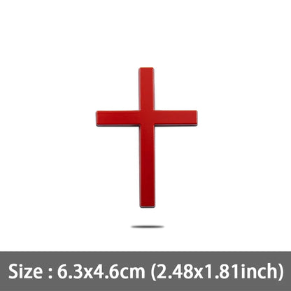 Emblema de caminhão traseiro de metal com cruz cristã