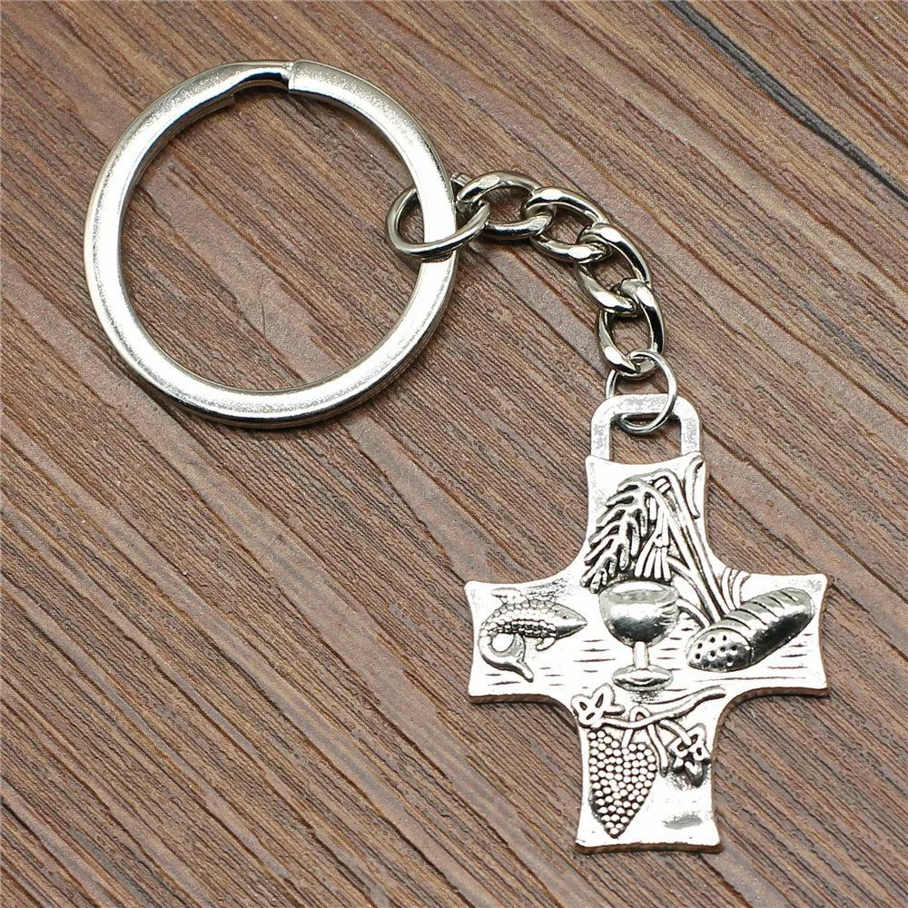 Christian Cross Medallion Keyring