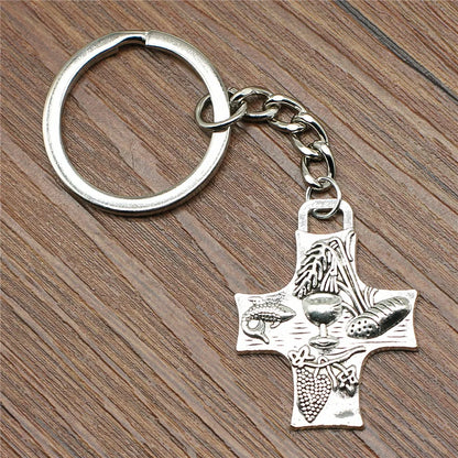 Christian Cross Medallion Keyring