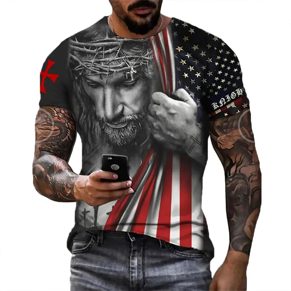 Jesus Christ 3D Printed T-Shirt for Men 