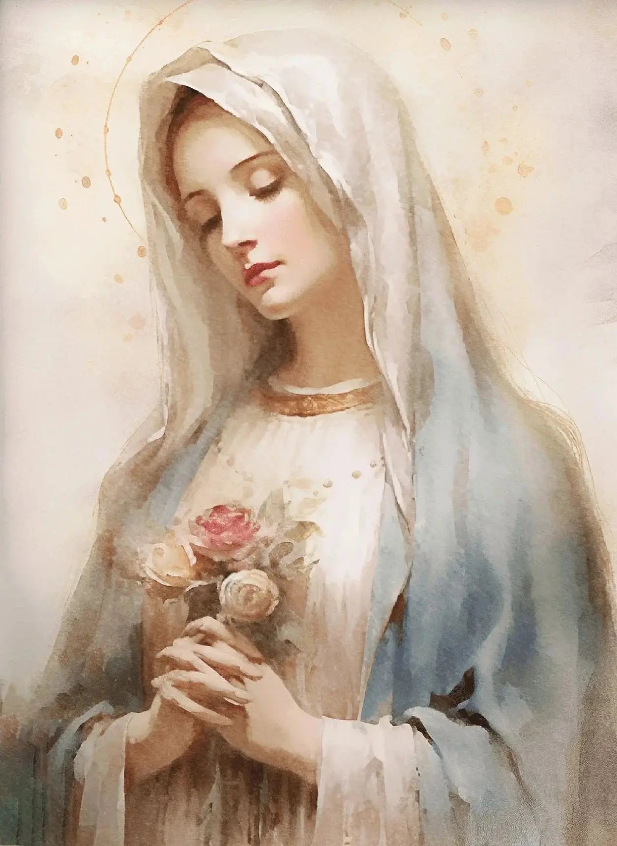 Vintage Virgin Mary Wall Art Poster 