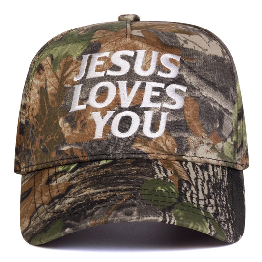 Gorra Jesus Loves You – Gorra de béisbol bordada y ajustable