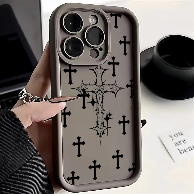 Capa para iPhone com estampa de cruz cristã