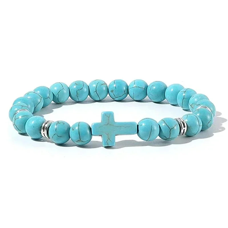 Prayer Men Natural Wood Cross Bracelets 