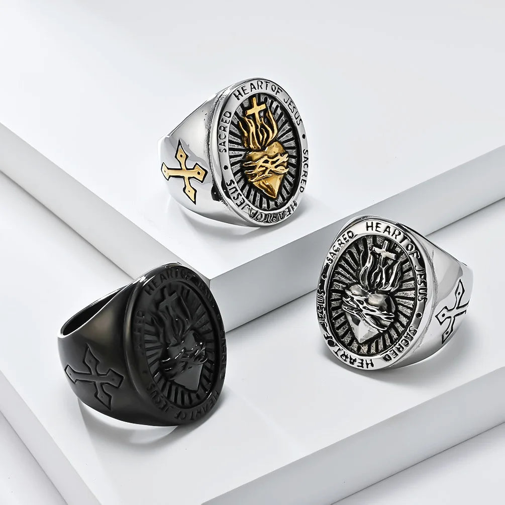 Two-Tone Sacred Heart Ring