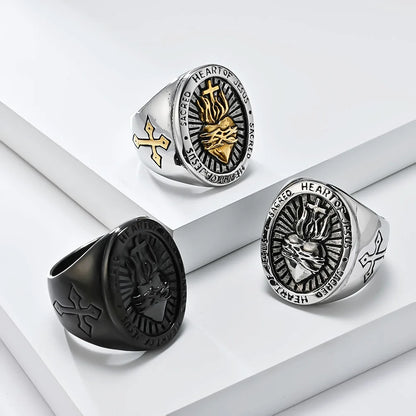 Two-Tone Sacred Heart Ring