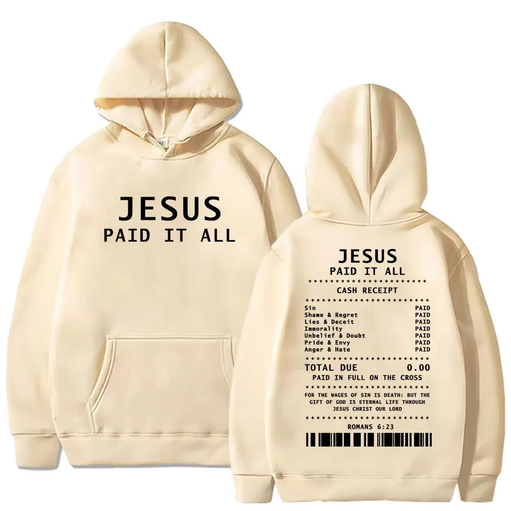 Jesus Paid It All Oversized Fleece Hoodie for Men and Women