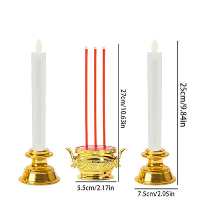 LED Taper Candle Set with Holder