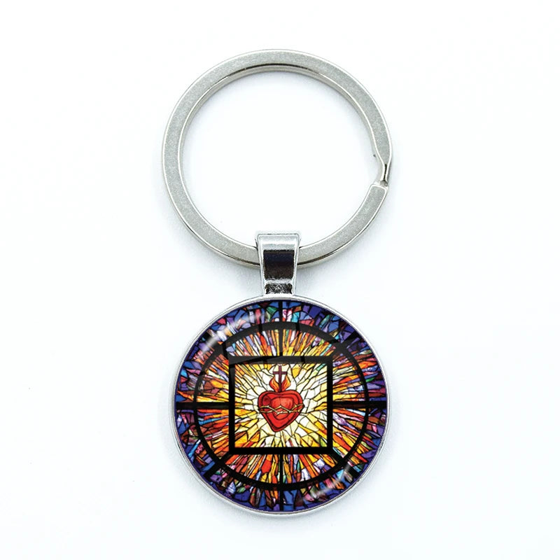 Sacred Hearts Medallion Keyring