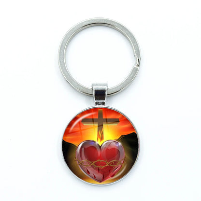 Sacred Hearts Medallion Keyring