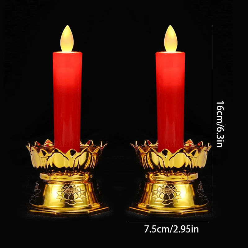 LED Taper Candle Set with Holder
