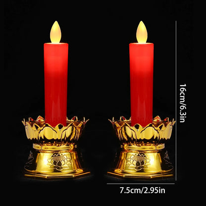 LED Taper Candle Set with Holder