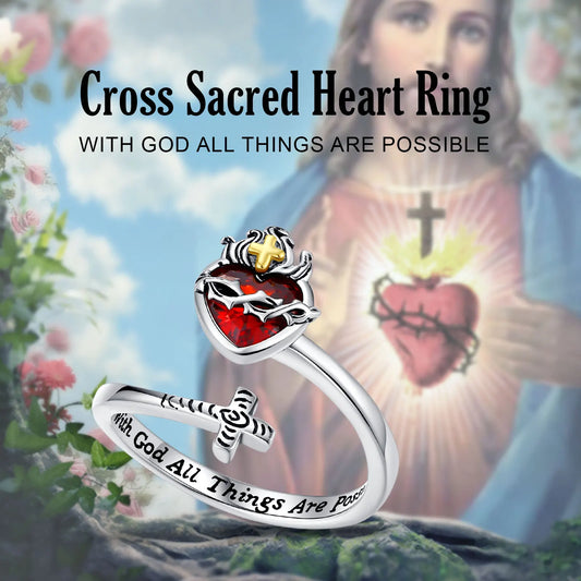 Anello Croce Sacro Cuore